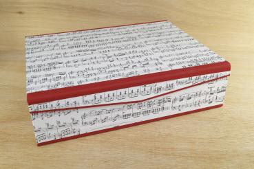 Large sheet music box with red edges